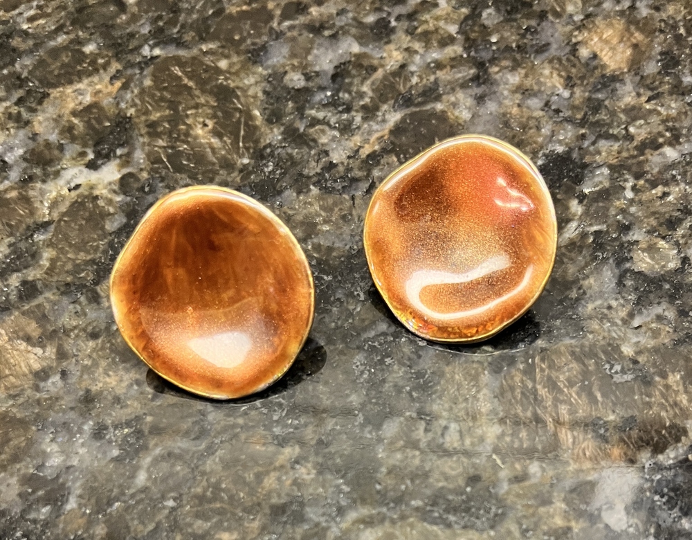 Chico's Gold-Tone Wavy Dome Stud Earrings